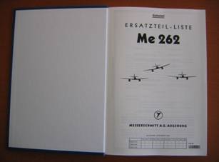 Buchreproduktion Me 262 Ersatzteilliste